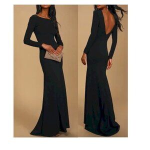 Lulu's Elegant Black Maxi Dress